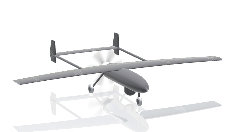 H-tail fixed wing UAV - simulation model
